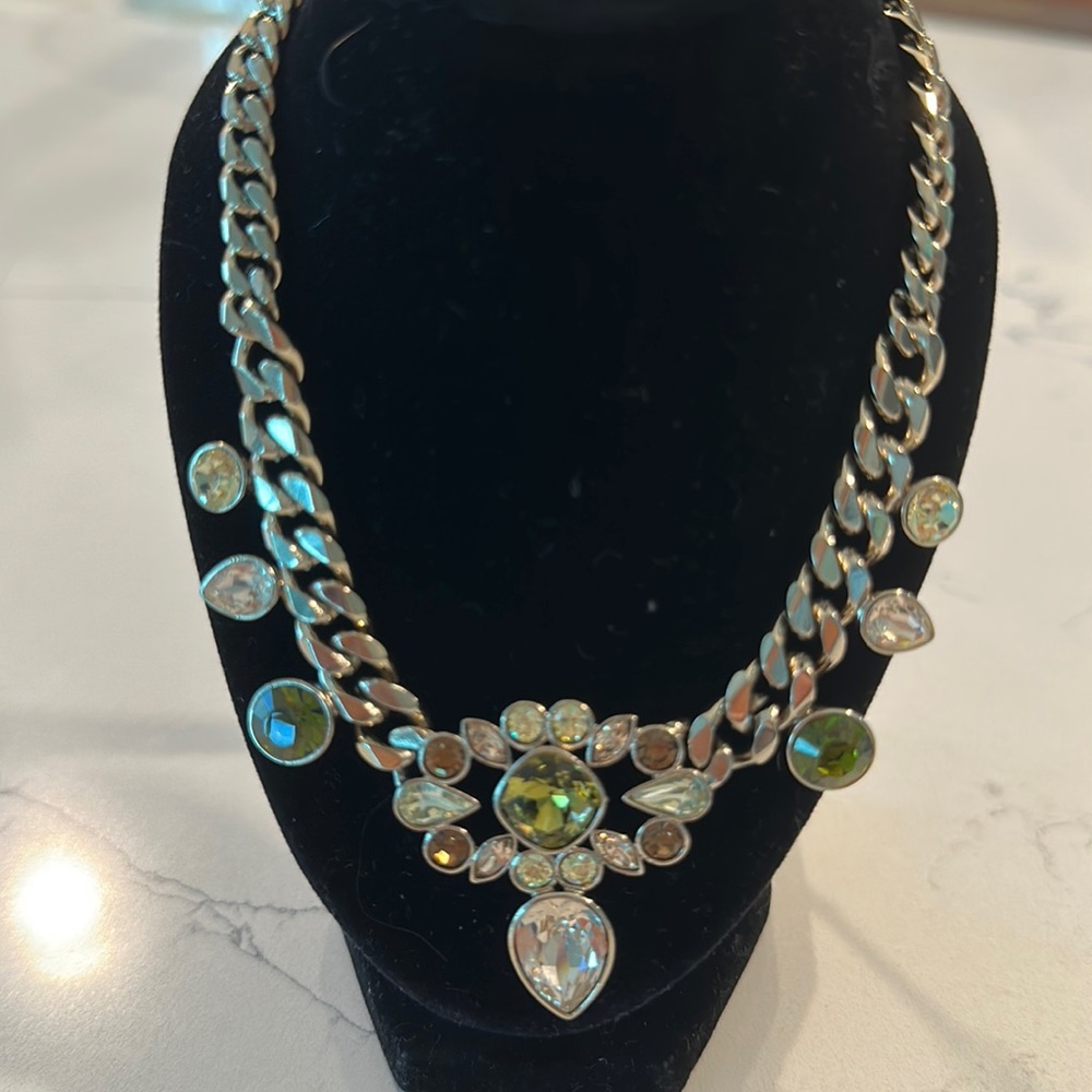 Givenchy multi color crystal necklace in gold